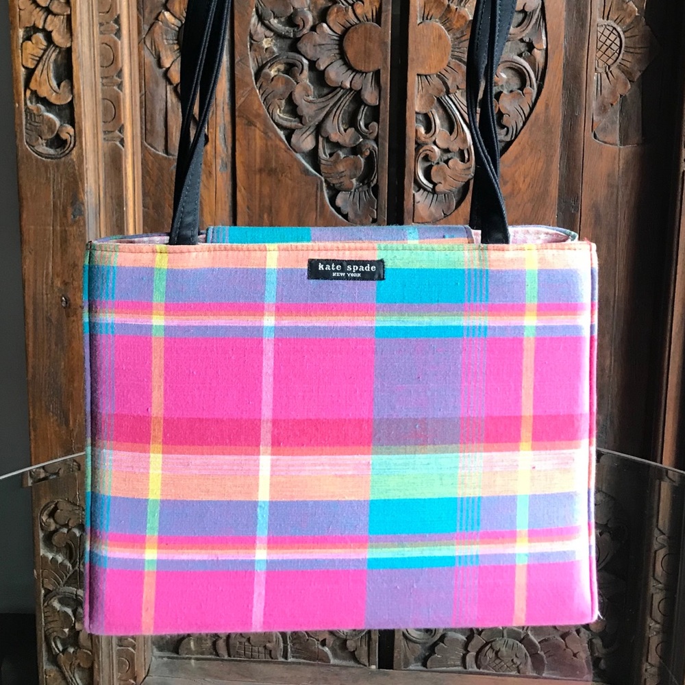 Kate Spade Pink Plaid Style Bag Purse Handbag